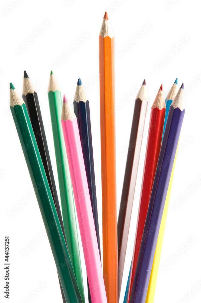 Color pencils over white background Color pencils over white background