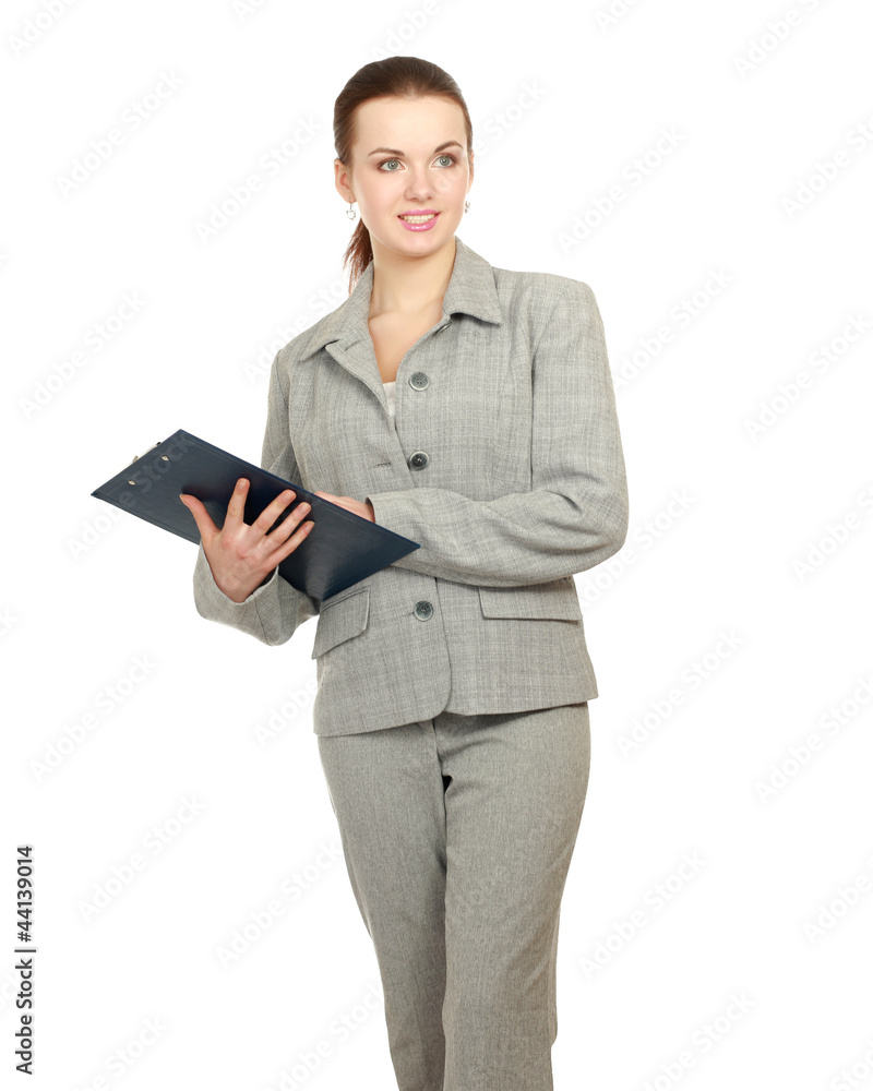 Portrait of the business woman with folder Portrait of the business woman with folder
