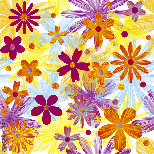 vector seamless pattern background with flowers