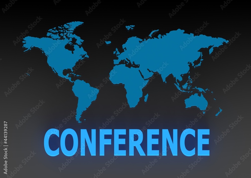 Global Conference with a World Map