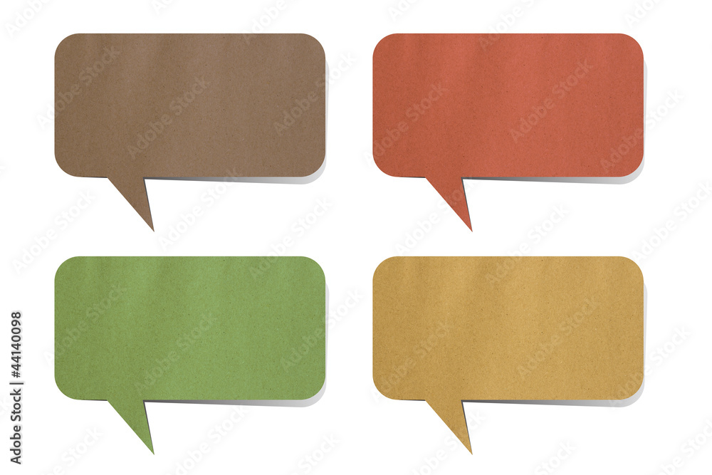 Recycle paper speech bubbles Recycle paper speech bubbles