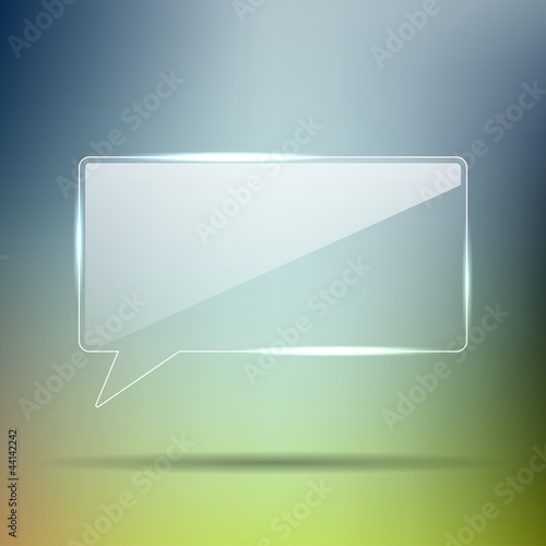 Transparent Glass chat box in vector format