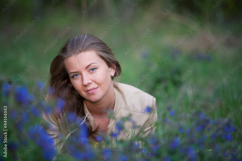 portrait of a girl with flowers portrait of a girl with flowers