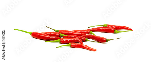 Thai  red hot chili on white background