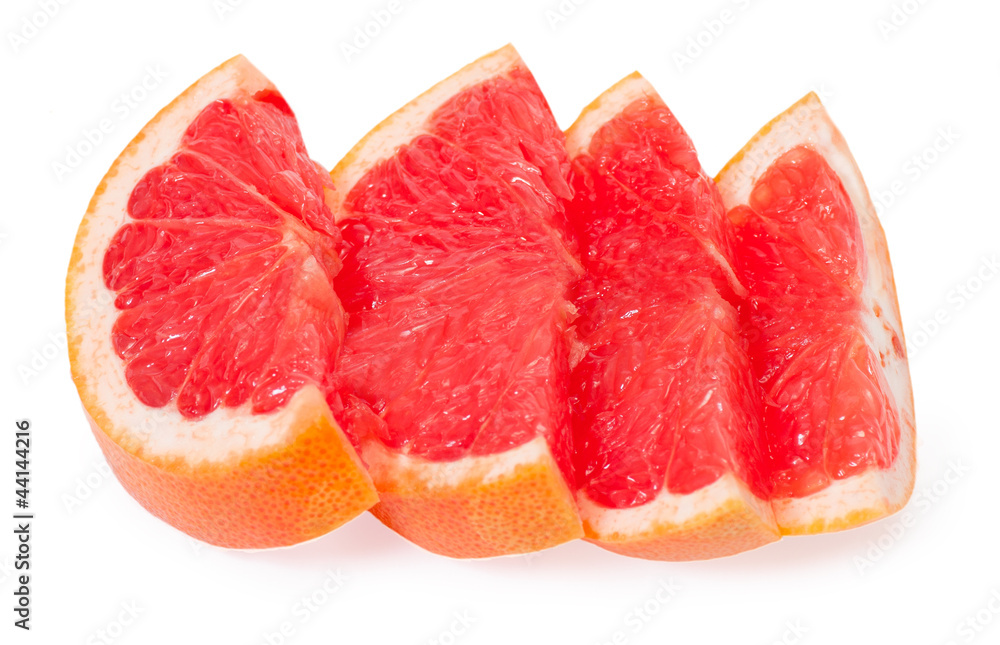 Slices of grapefruit isolated on white background Slices of grapefruit isolated on white background