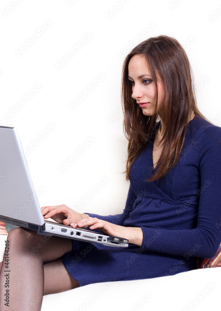 Fototapeta premium Donna al PC