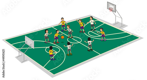 boys playing basket ball