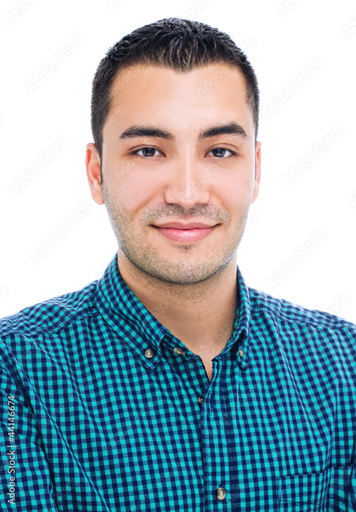 Fototapeta premium Portrait of a handsome businessman, isolated on white