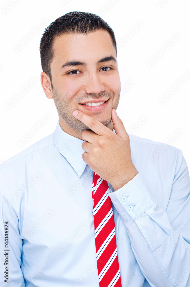 Portrait of a smiling happy businessman, isolated on white Portrait of a smiling happy businessman, isolated on white