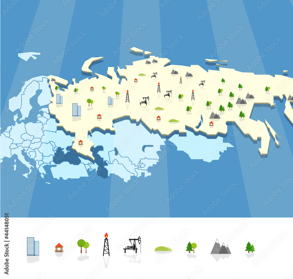 Naklejka premium Resourse map template