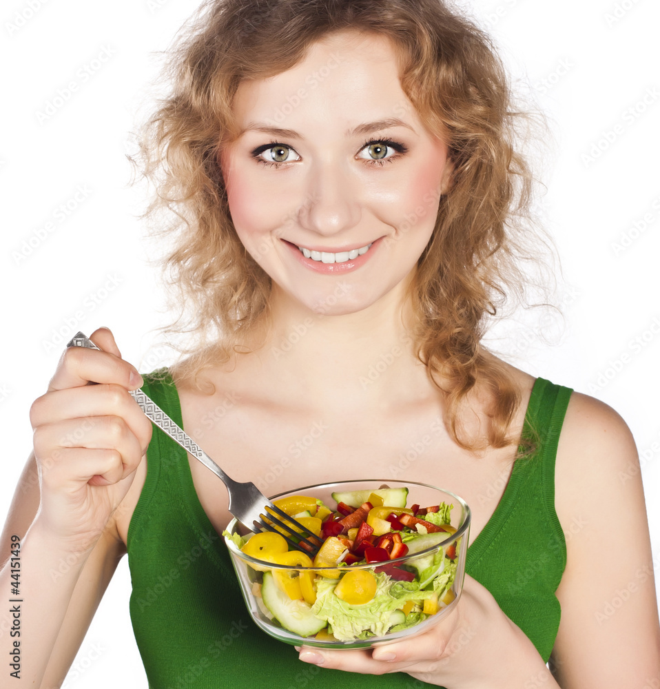 Young beautiful girl and a vegetarian diet Young beautiful girl and a vegetarian diet