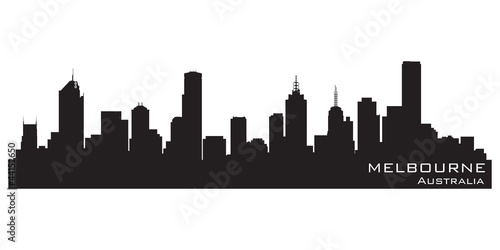 Melbourne  Australia skyline. Detailed vector silhouette