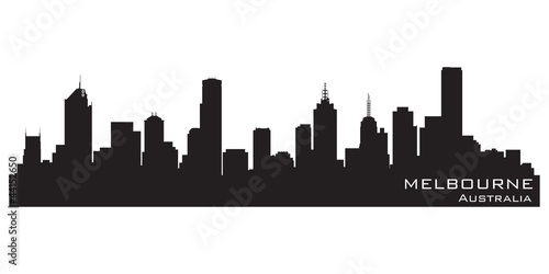 Melbourne, Australia skyline. Detailed vector silhouette