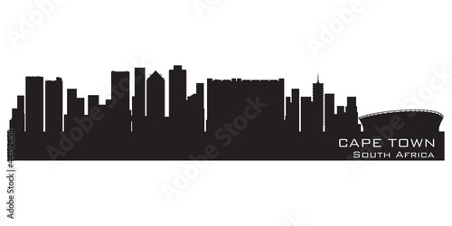 Cape Town  South Africa skyline. Detailed vector silhouette
