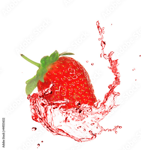 Strawberry in water splash