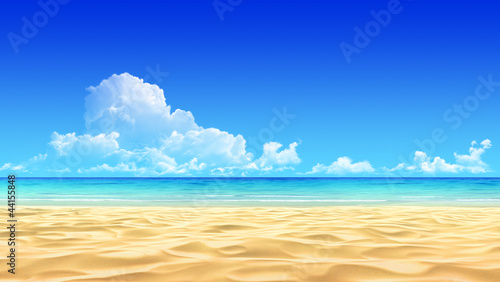 Idyllic tropical sand beach background. #44155848