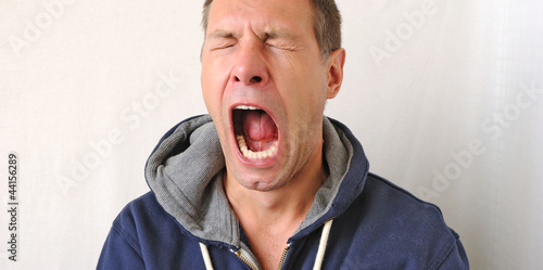 Portrait of the yawn man