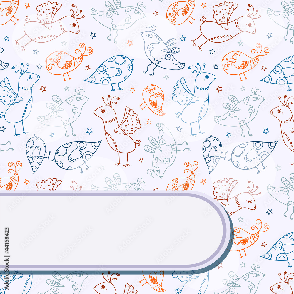 Obraz premium Greeting White Card with Birds