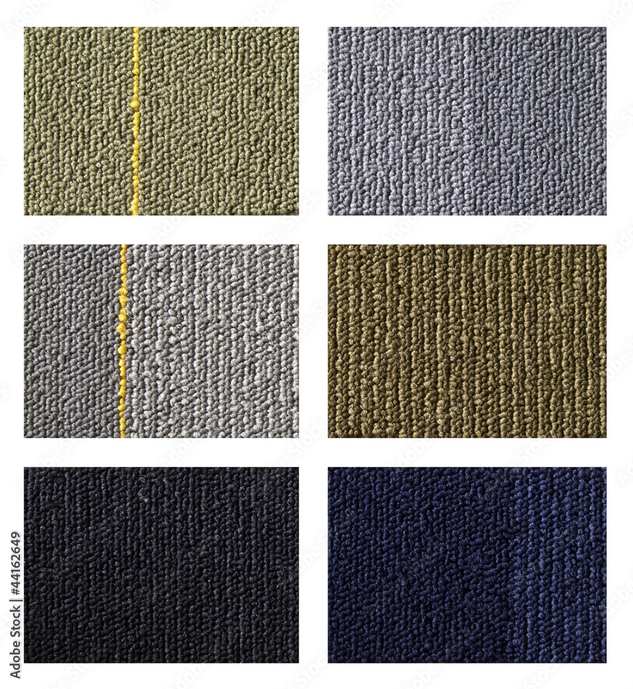 Fototapeta premium Samples of collection carpet on a white