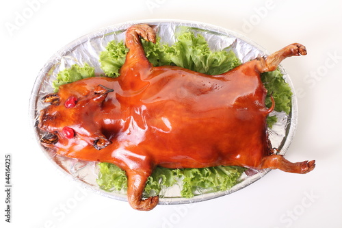 Obraz na płótnie roasted pig, chinese food w salonie