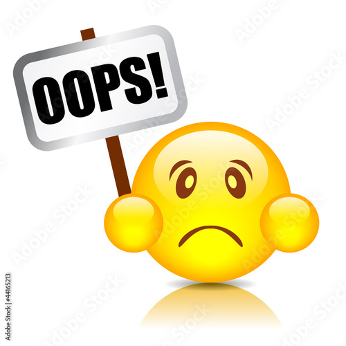 Oops vector signboard