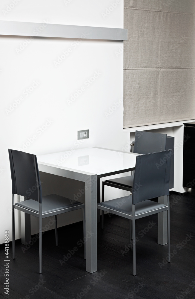 Fototapeta premium High-tech dining table in modern minimalism style