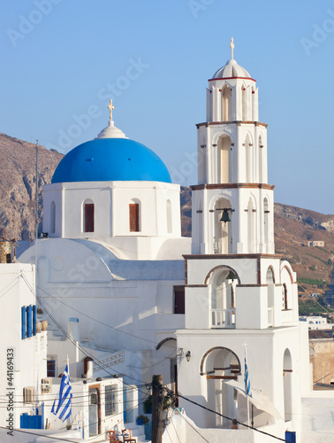 Santorini - Pyrgos - Theotokaki Church with blue cupola