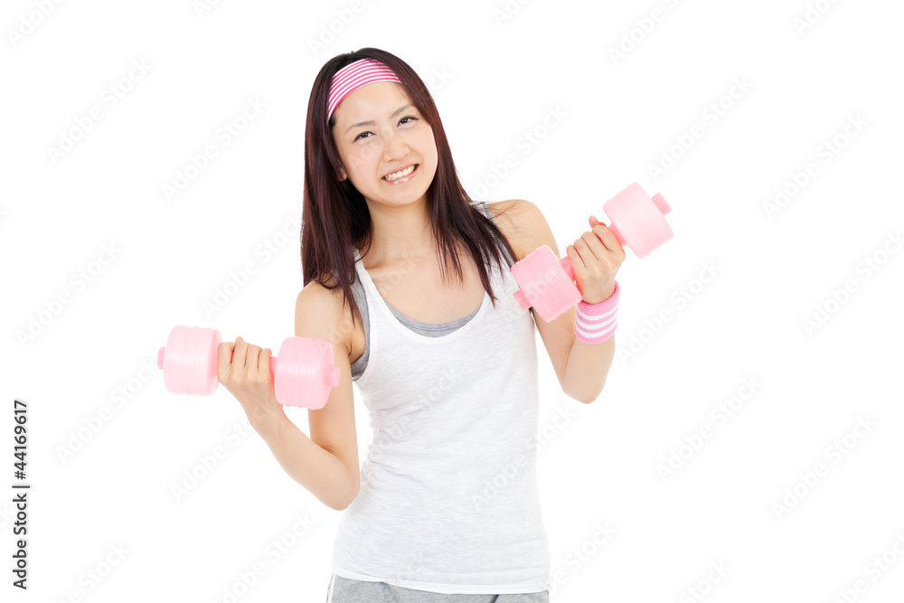 Beautiful young woman doing fitness. Portrait of asian. Beautiful young woman doing fitness. Portrait of asian.
