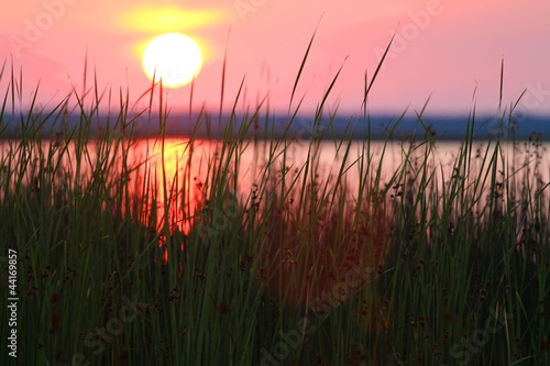 Lake at sunset  Leba  Poland