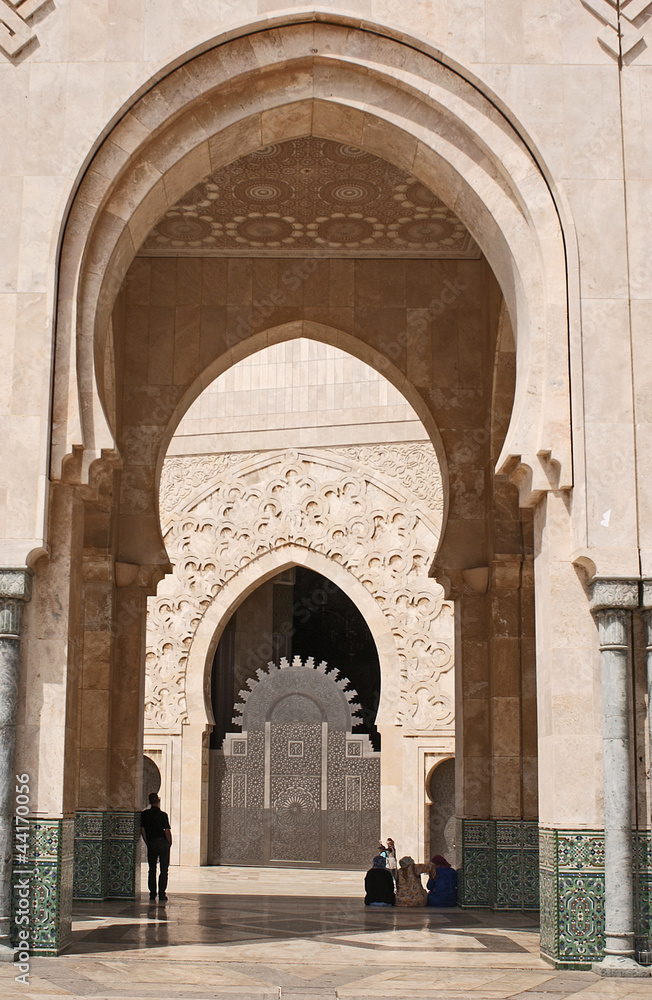 Exterior arch of hassan ii mosque