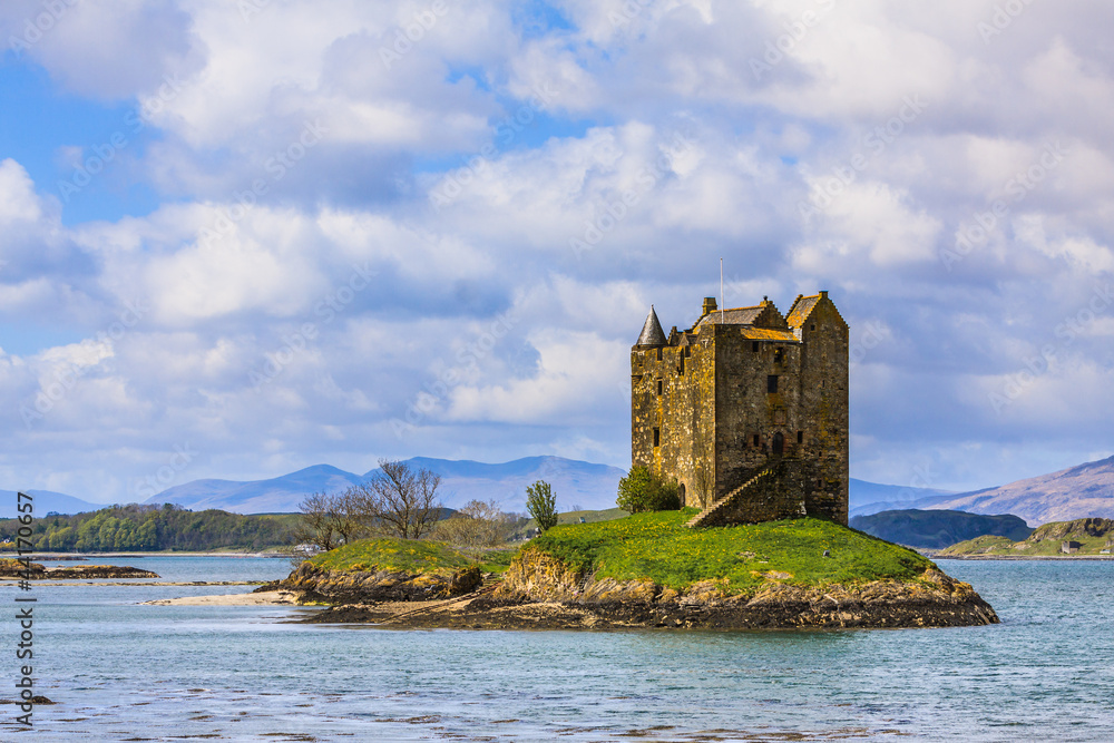 Medieval castle on a island in the water