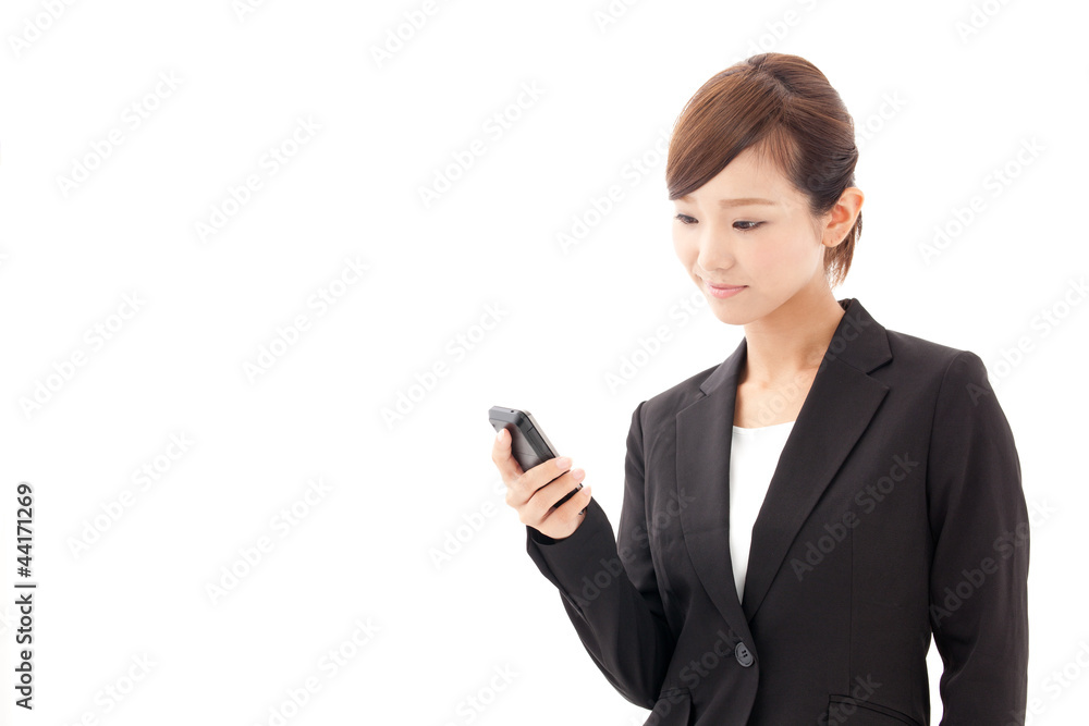 a young businesswoman using smart phone a young businesswoman using smart phone