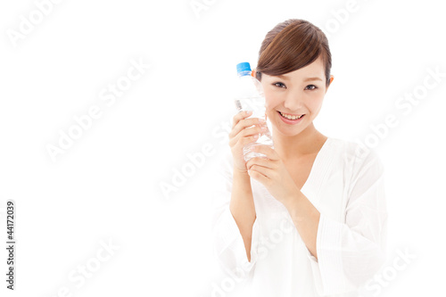 attractive asian woman with pure water