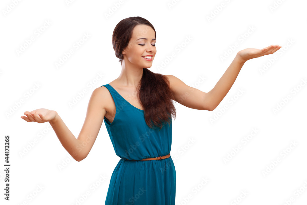 Woman in blue dress Woman in blue dress