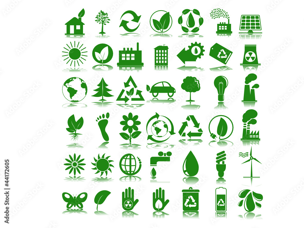 Set of 42 (forty two) green ecology icons Set of 42 (forty two) green ecology icons