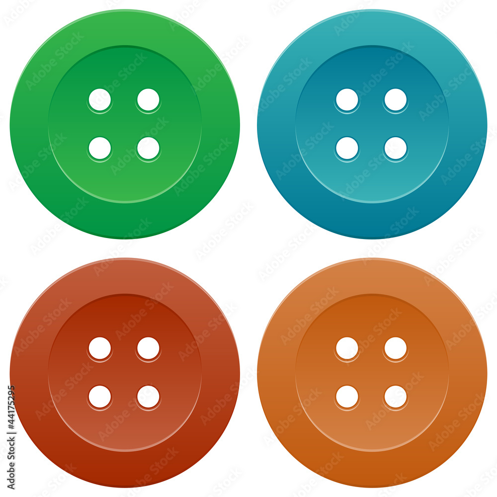 Group of Bright Colorful Sewing Buttons on White Background Group of Bright Colorful Sewing Buttons on White Background