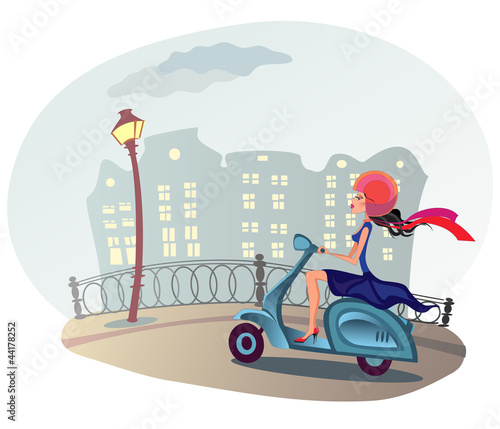 model on scooter