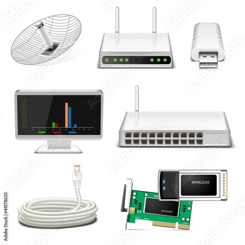 network hardware icon set