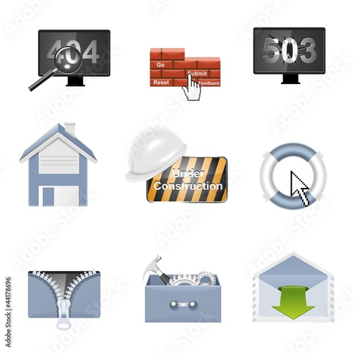 web hosting vector icon set