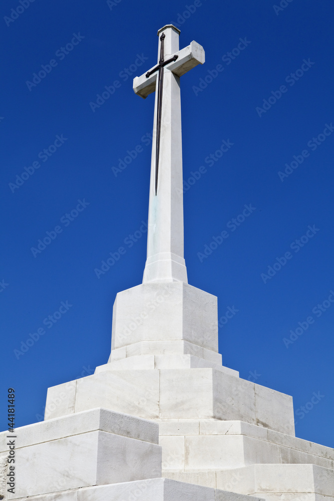 Cross of Sacrifice at Tyne Cot Cemetery in Ypres Cross of Sacrifice at Tyne Cot Cemetery in Ypres