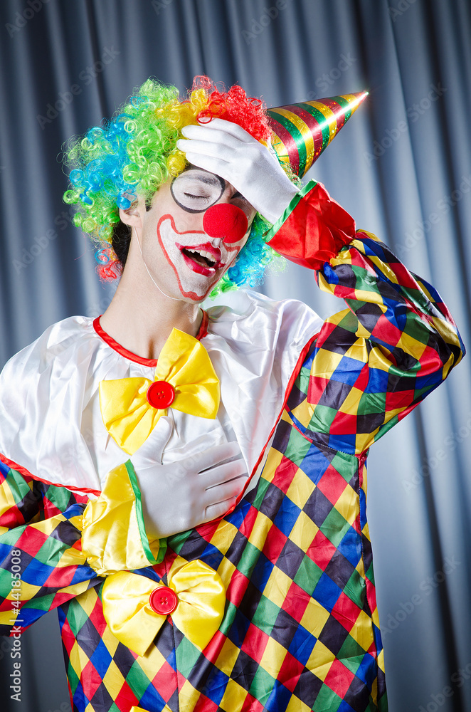 Funny clown in studio shooting Funny clown in studio shooting