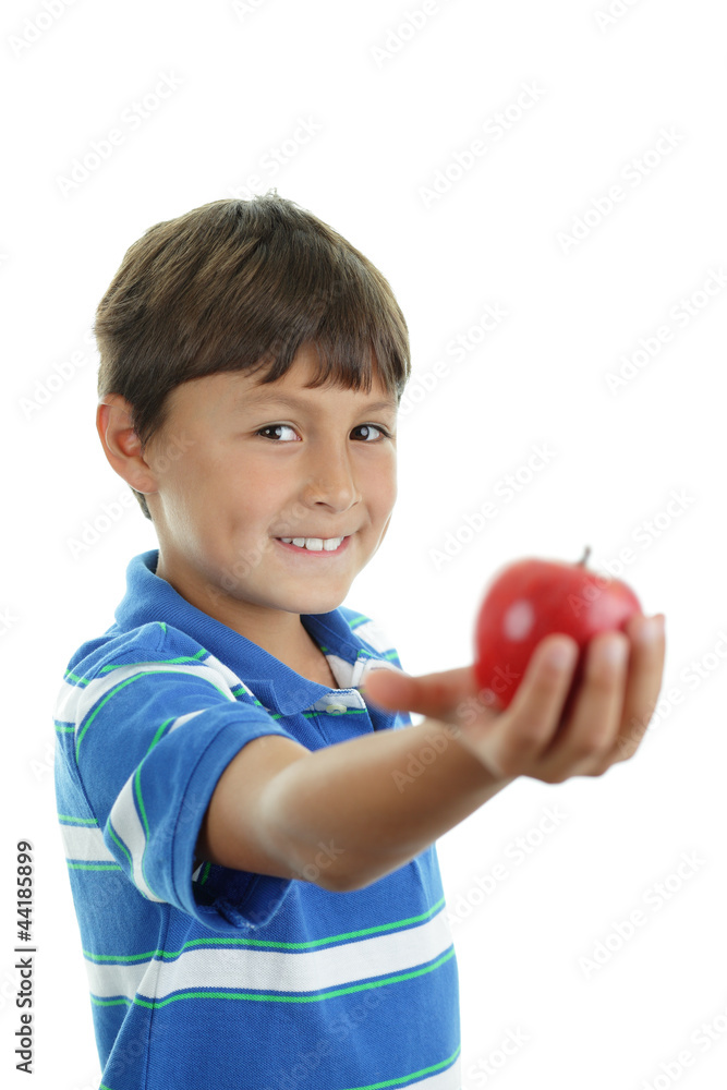 School boy holding an apple School boy holding an apple
