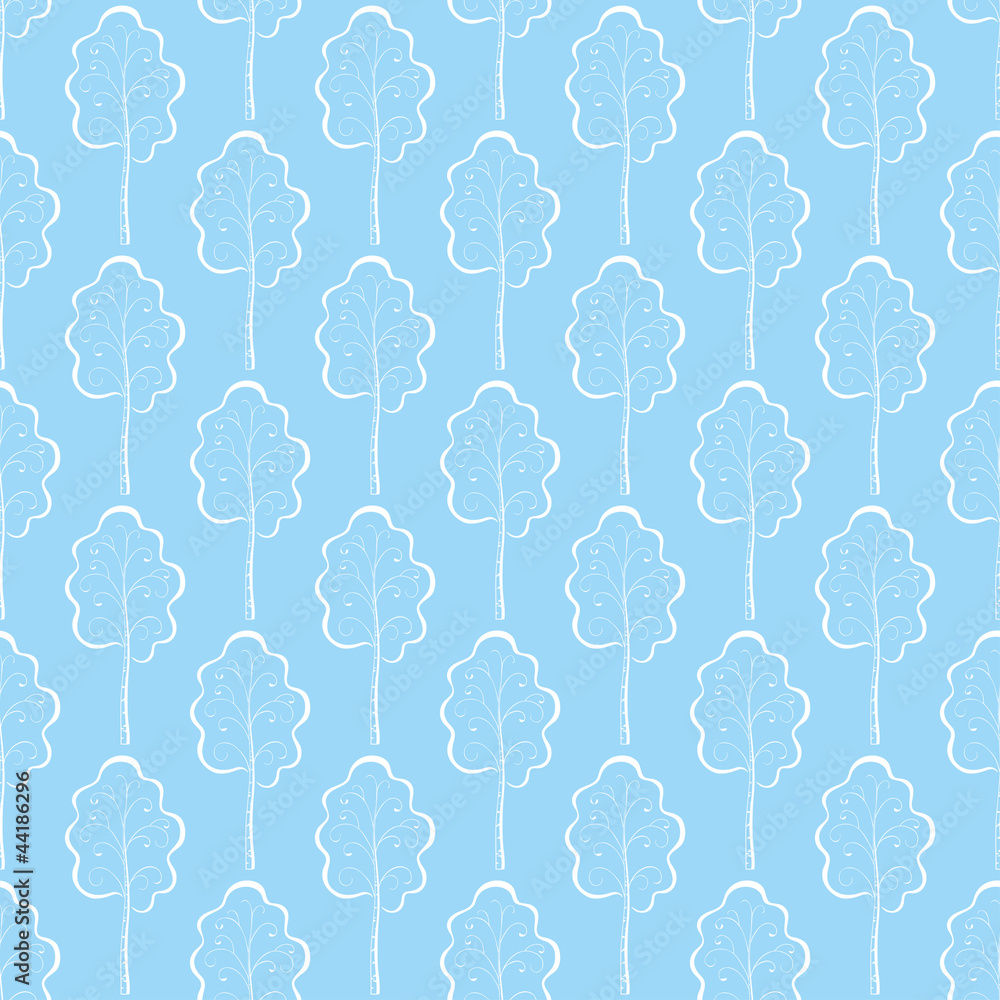 Seamless background, winter trees Seamless background, winter trees