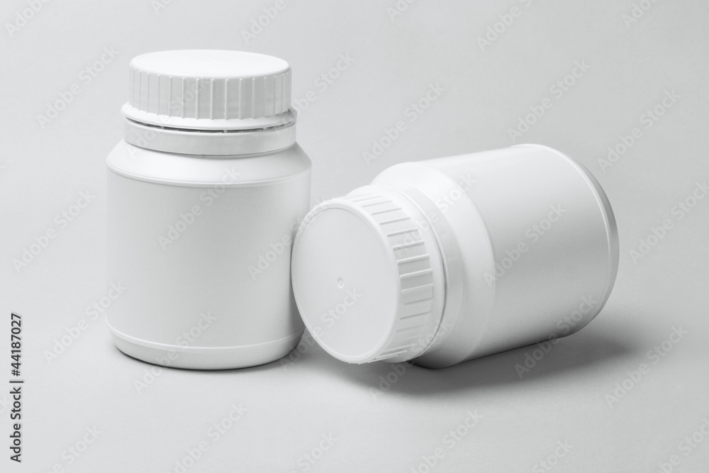 Two White Plastic Containers Two White Plastic Containers
