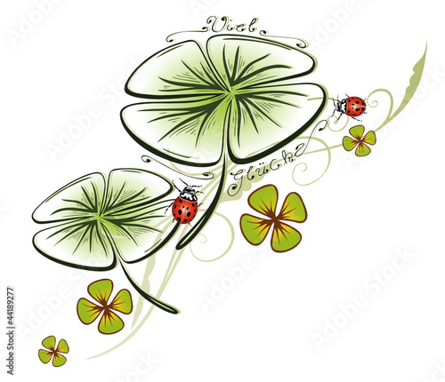 Sylvester, Neujahr, Glück, Ranke, Marienkäfer, abstrakt