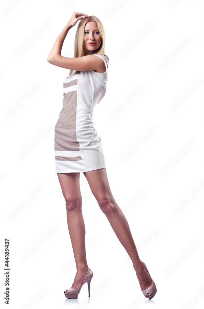 Fototapeta premium Attractive woman isolated on white