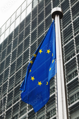 EU flag in front of European Commission building