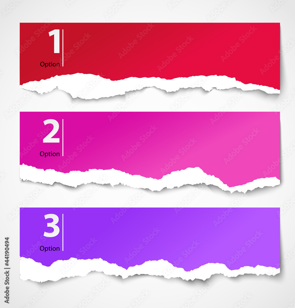 Torn paper progress option label background Torn paper progress option label background