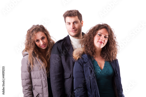 Cheerful Young People on White Background