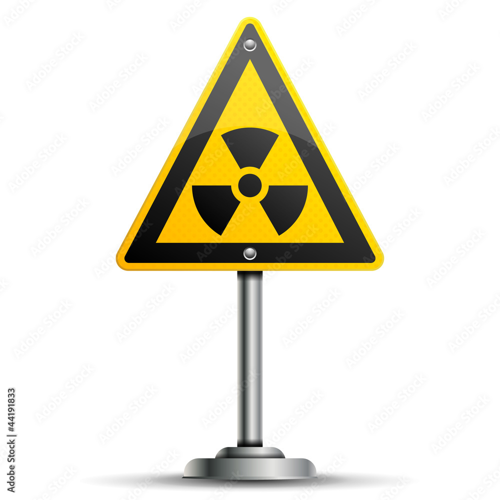 Fototapeta premium Pole with Warning Sign